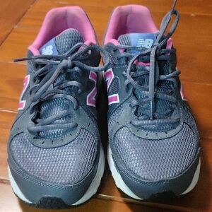 New Balance Women's Charcoal and Pink Sneakers
